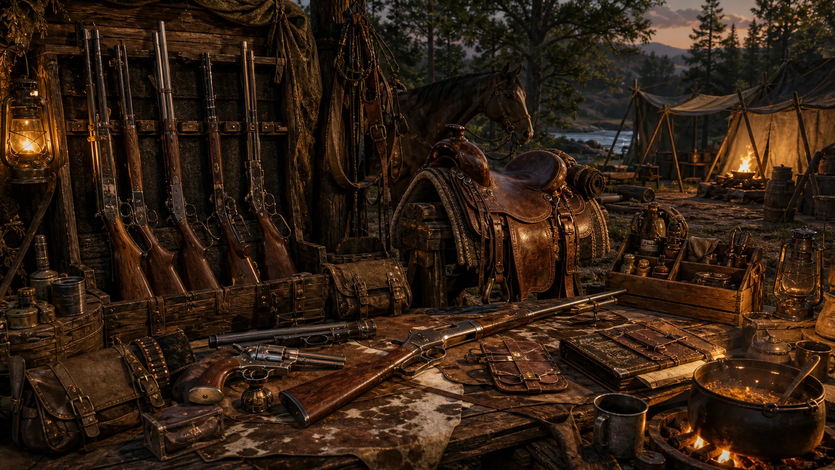 Red Dead Redemption 2 Gear, Horses, And Camp Section